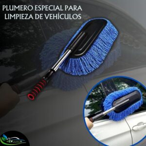 Plumero de limpieza vehícular en seco o lavado con extensión